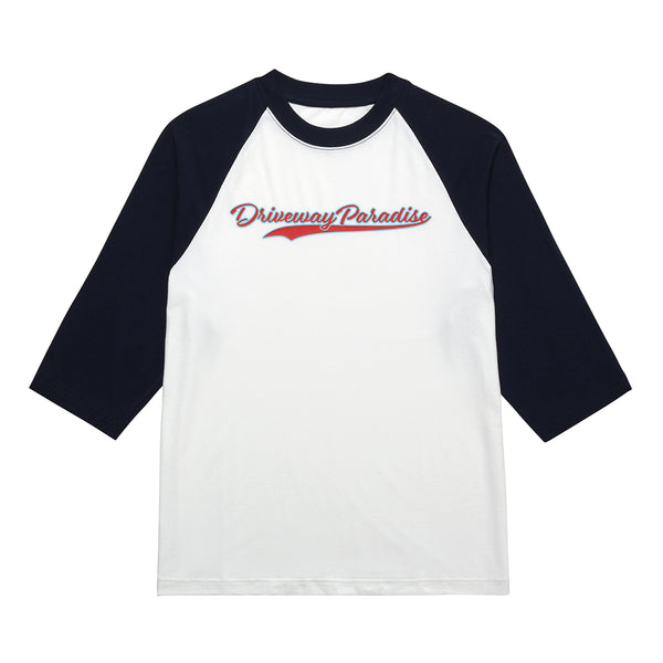 3/4 SLEEVE BASEBALL TEE - MINTY BOI™ - WHITE/NAVY