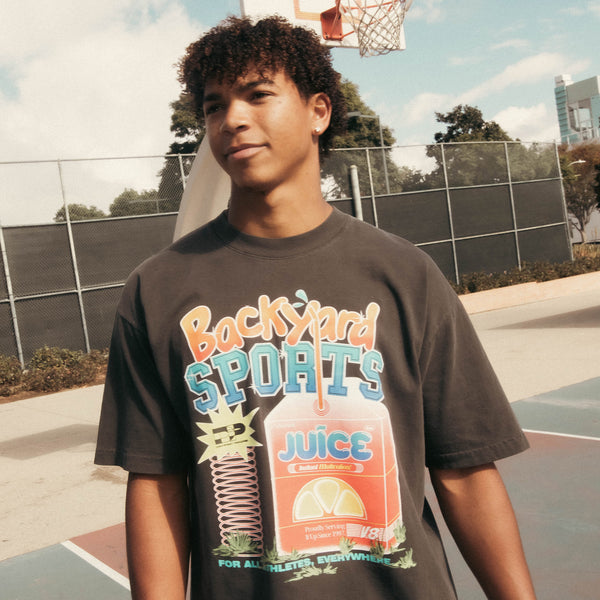 BACKYARD SPORTS JUICE GRAPHIC TEE - VINTAGE BLACK
