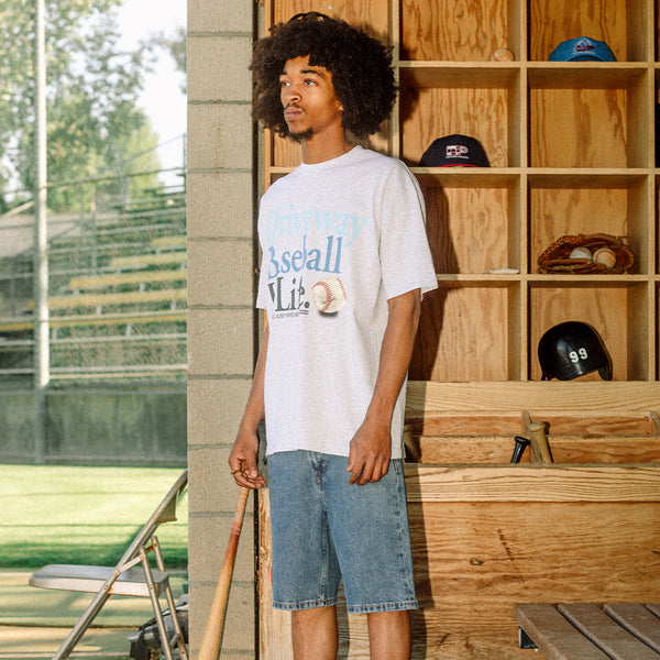 DRIVEWAY PARADISE - DRIVEWAY BASEBALL GRAPHIC TEE - ASH - T-Shirt