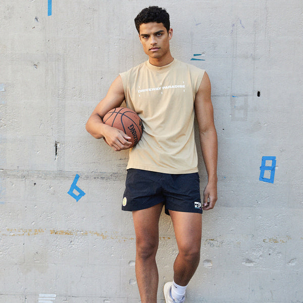 DRIVEWAY PARADISE - BIG LEAGUE CUT OFF - MINTY BOI™ - TAN - CUT OFF